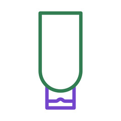 Poster - Minimalist icon depiction featuring vertical rectangular outline with a base design