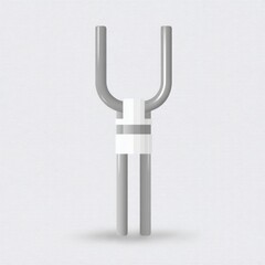 Poster - Minimalist graphic illustration of a stylized metallic object on a light background.