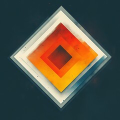 Poster - geometric abstract design with layered squares and vibrant colors