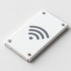 Poster - Modern white wireless device with Wi-Fi symbol on a clean white background