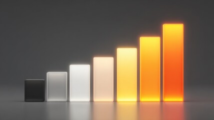 Poster - Rising bar graph with glowing gradient colors representing growth and progress