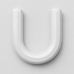 Poster - Shiny white uppercase letter U on a textured surface with soft shadows
