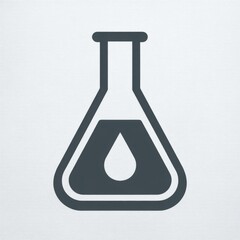 Aufkleber - Simple dark laboratory flask icon with a water droplet on a white background