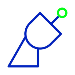 Poster - Stylized futuristic communication system with blue angular structure and green sphere