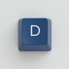 Fototapete - Close-up of a Blue Computer Key with the Letter D on It