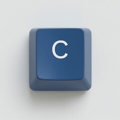Poster - Close-up of a blue keyboard key with the letter C on it