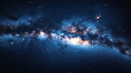 Poster - Stunning view of the Milky Way galaxy and stars over Thailand under the expansive universe