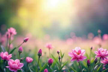 Wall Mural - Abstract blurred nature scene, calming pastel hues, artistic, water