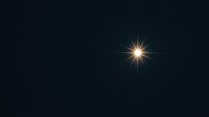 Wall Mural - A single bright star shines against a dark, empty night sky.