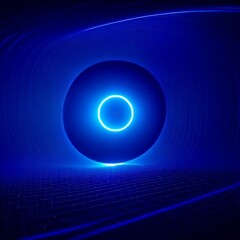 Canvas Print - mysterious blue digital sphere