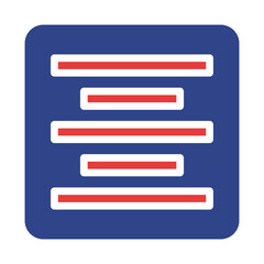 Poster - Stylized representation of a text alignment icon on a blue rounded square