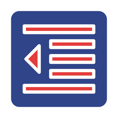 Poster - Formatted text icon with red arrow indicating shift to the left