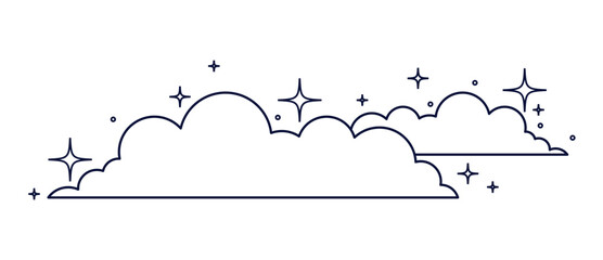 Wall Mural - sky galaxy dreamy cloud comic illustration vector