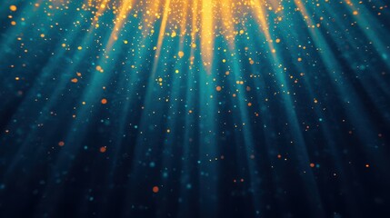 Poster - Vibrant Light Rays with Glittering Particles Creating an Enchanting Abstract Background for Various Design Projects