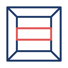 Poster - Geometric abstraction featuring overlapping blue and red rectangular frames