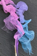 Poster - Vintage Style Dramatic Pop Scene Featuring Colorful Smoke in Blue and Pink on Slate Background