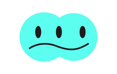 Wall Mural - Y2K smile emoji shape. Cute symbol with a modern flat shape. Retro element of the 90s, abstract design, trendy aesthetic. Ideal for decoration, badges, and graphic collections.