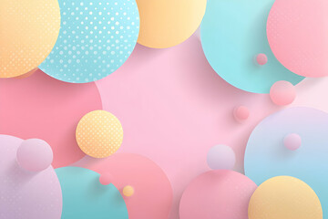Poster - Colorful circles and spheres in a pastel design.