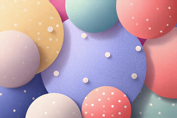 Poster - Colorful overlapping circles, textured design.