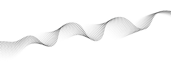 Leinwandbilder - Flowing Dot Wave halftone gradient pattern on transparent background	

