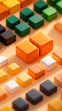 Colorful Geometric Blocks Abstract Pattern