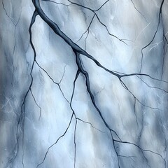 Poster - Abstract artwork featuring a dark, branching vein like pattern against a light blue grey textured background. The style is reminiscent of natural