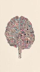 Poster - Intricate Circuitry Brain: Conceptual Visualization of Cognitive Processes and Data