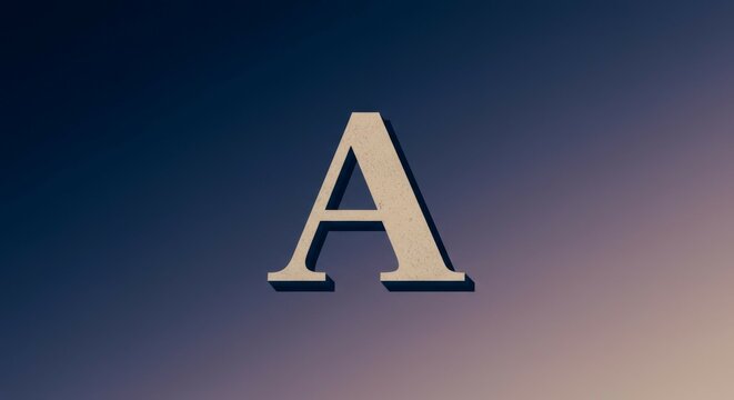 Letter a on Gradient Background with Shadow Effect