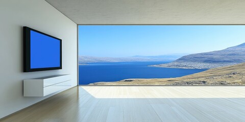 Wall Mural - Panoramic View Modern Living Room
