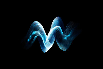 Poster - Abstract design of a swirling, luminous blue form.