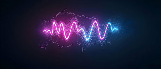 Fototapete - Abstract Glowing Waveform Design