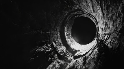 Poster - Abstract Monochrome Vision of a Hollow Structure with Striking Textures