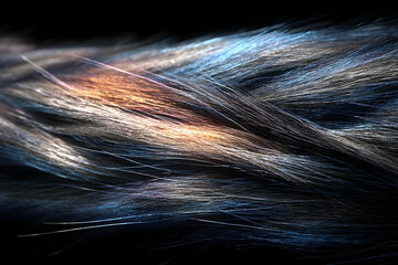 Poster - Abstract digital illustration of flowing, textured strands.