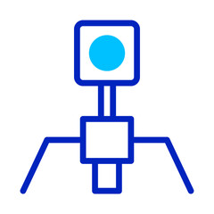 Poster - Geometric exploration of abstract form in minimalist blue line composition