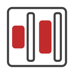 Poster - Abstract configuration visualization with red elements in a schematic layout