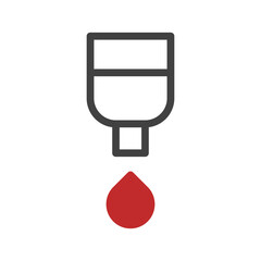 Poster - Stylized depiction of a drop dispensing from a reservoir for graphic design