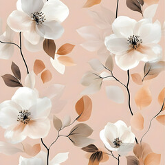 Poster - Delicate floral pattern on a soft pastel background.