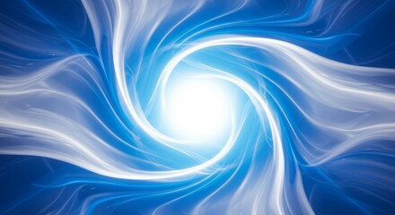 Aufkleber - Abstract Swirling Vortex of Light and Energy in Blue and White