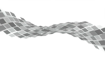 Aufkleber - Abstract Wavy Grid Pattern in Shades of Gray on White