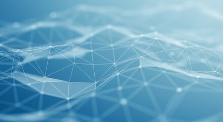 Poster - Abstract Network Connecting Points in Blue Tones