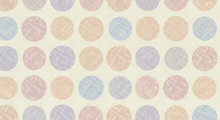 Poster - Pastel Circles Pattern with Hand Drawn Texture Background