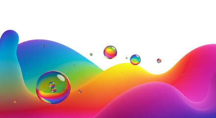 Aufkleber - Abstract Colorful Gradient with Floating Spheres Background