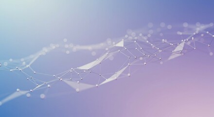 Aufkleber - Abstract Network Connecting Dots on Gradient Background