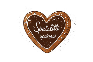 Poster - A heart shaped gingerbread cookie with white frosting and spatzl