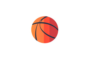 Poster - An illustration of a basketball with black lines on a black back