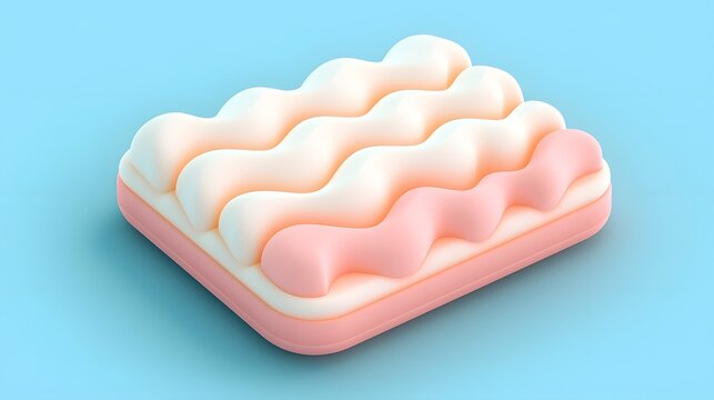 Pastel Pink and White Foldable Keyboard 3D Render