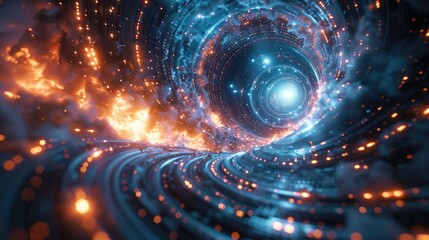 Fototapete - Abstract colorful swirling vortex
