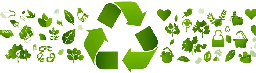 Poster - In a symbolic representation of circular economy principles, an upward green arrow highlights progress and development in sustainable practices and resource management. The image's spacious layout