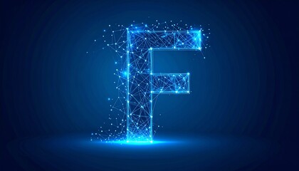 Poster - A glowing, digital representation of the letter 