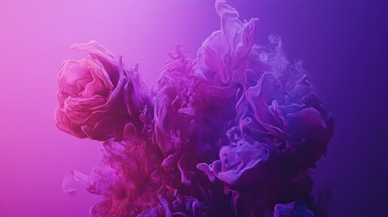 Poster - Abstract purple ink cloud against gradient background, ethereal texture